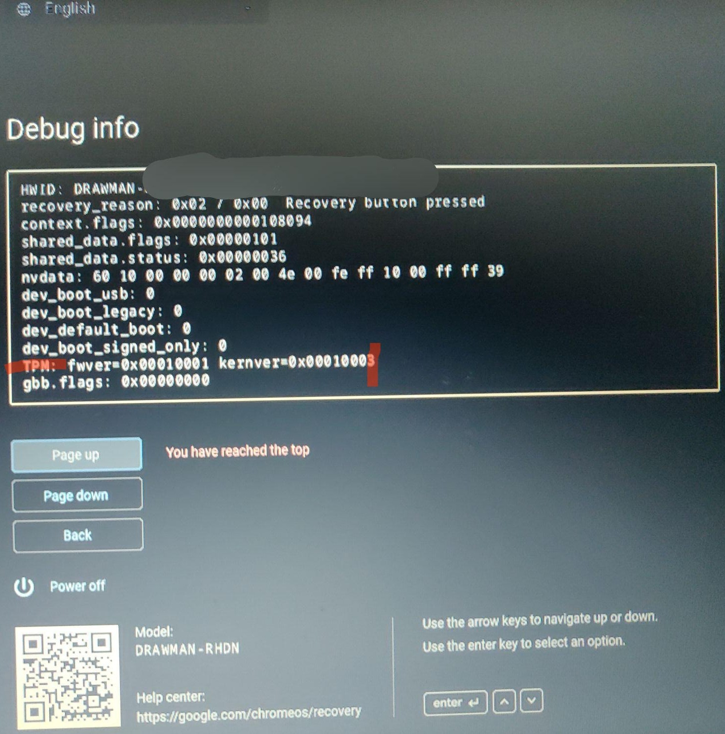 Image Showing where the line is and what the menu looks like, the TPM line ends with "3", so it is on kernver 3.